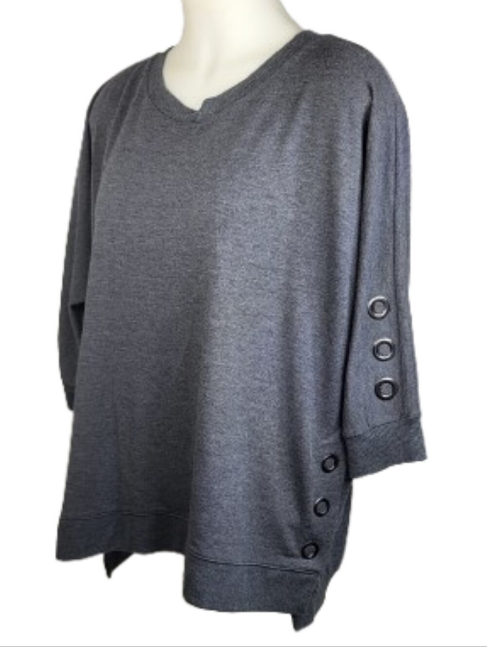 The Sweatshirt Project Gray Crewneck Sweater with Grommet Details Sz XL
